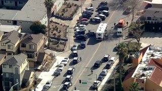 Authorities at the scene of an officer-involved shooting in San Jose.