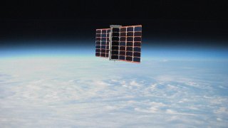 A Spire satellite pictured in orbit.