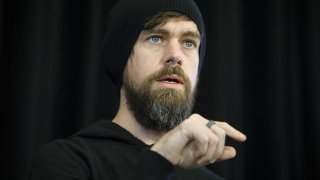 Jack Dorsey, chief executive officer of Twitter Inc. and Square Inc., speaks during an Empowering Entrepreneurs events at Ryerson University in Toronto, Ontario, Canada, on Tuesday, April 2, 2019.
