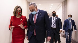 Speaker of the House Nancy Pelosi (D-CA) and Senate Minority Leader Chuck Schumer (D-NY)