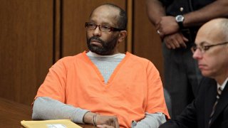 In this Sept. 12, 2011 file photo, Anthony Sowell sits in court in Cleveland during a pre-trial hearing. Sowell died in prison on Feb. 8, 2021.