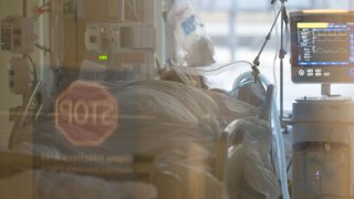 File Image: An incubated patient lies inside a negative pressure room at the Covid-19 Intensive Care Unit (ICU) of Sharp Memorial Hospital in San Diego, California, U.S., on Thursday, Jan. 28, 2021.