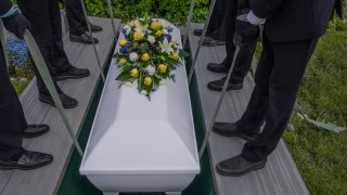 Coffin at a funeral