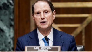 Sen. Ron Wyden, D-Ore., speaks during a Senate Finance Committee nomination hearing for Deputy Treasury Secretary nominee Adewale Adeyemo on Feb. 23, 2021.
