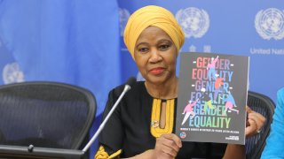 Phumzile Mlambo-Ngcuka, Executive Director, UN Women, ahead of International Women's Day on 8 March launched a report, Womens Rights in Review 25 years after Beijing, a comprehensive stock-take on the implementation of the Beijing Platform for Action at the United Nations, March 5, 2020.