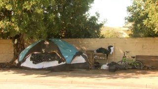 A homeless tent in San Jose.