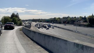 Highway 101 was shut down in both directions Tuesday morning in Mountain View. (March 2, 2021)