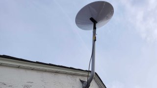 A Starlink satellite antenna.