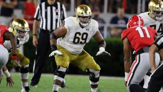 Notre Dame Fighting Irish offensive lineman Aaron Banks