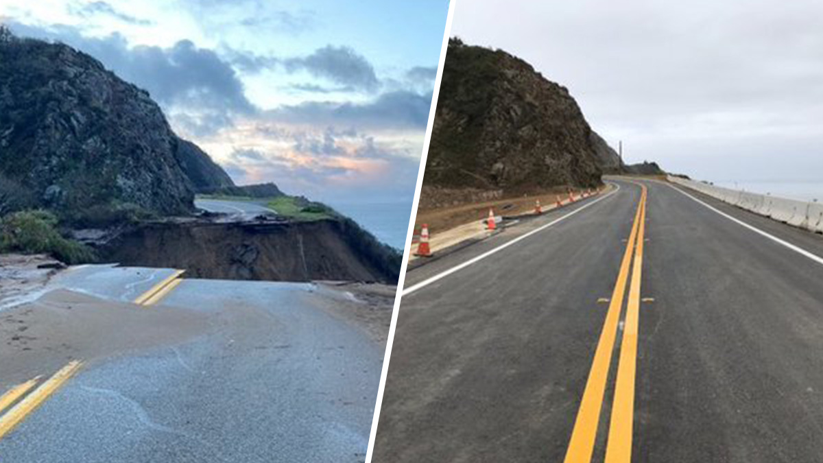 Section of Highway 1 That Collapsed During Storm Reopens NBC Bay Area