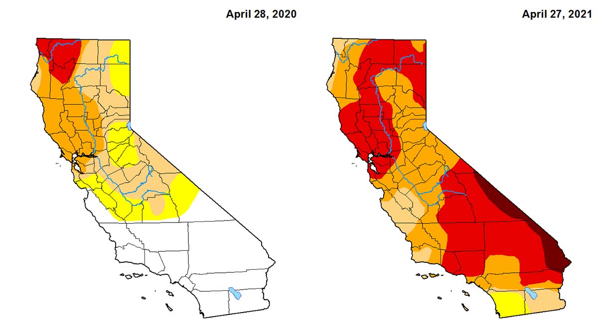 Drought Expands to Nearly All of - California Drought Map April 2020 2021 