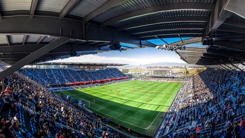 SAN JOSE, CA – FEBRUARY 29:  (EDITORS NOTE: Image is a digital [panoramic]
composite.)  A panoramic general view of Avaya Stadium during a Major League Soccer game between the San Jose Earthquakes and Toronto FC played on February 29, 2020 in San Jose, California.  (Photograph by David Madison / Getty Images).