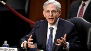 In this file photo, Judge Merrick Garland, President Joe Biden's pick to be attorney general, answers questions from Sen. John Kennedy, R-La., as he appears before the Senate Judiciary Committee for his confirmation hearing, on Capitol Hill in Washington, Monday, Feb. 22, 2021.