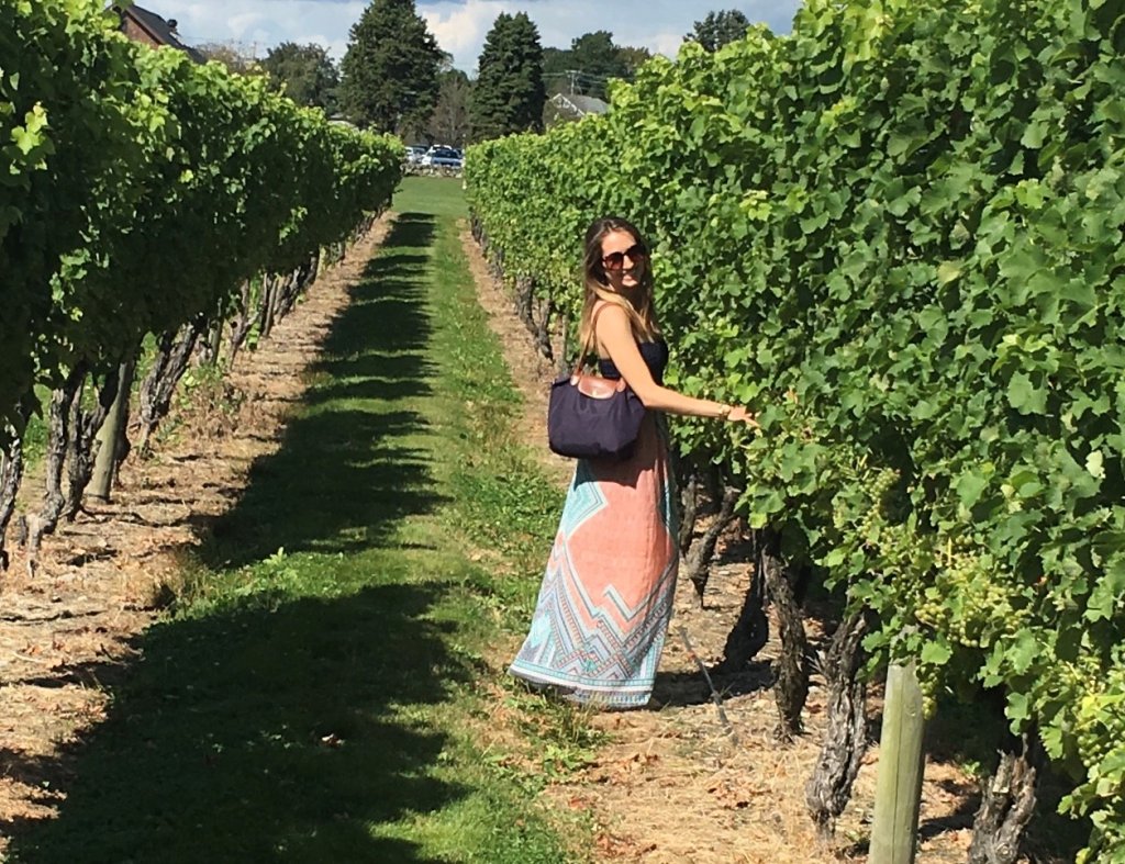 Amanda Pensack visiting a winery. Photo Courtesy: Amanda Pensack.