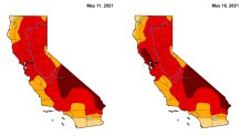 U.S. Drought Monitor maps show worsening drought conditions in the Bay Area.