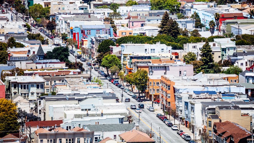 Mission District aerial view.
San Francisco, California, USA