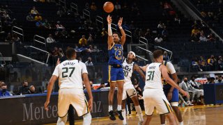 SAN FRANCISCO, CA – MAY 10: Jordan Poole #3 of the Golden State Warriors shoots the ball during the game against the Utah Jazz on May 10, 2021 at Chase Center in San Francisco, California. NOTE TO USER: User expressly acknowledges and agrees that, by downloading and or using this photograph, user is consenting to the terms and conditions of Getty Images License Agreement. Mandatory Copyright Notice: Copyright 2021 NBAE (Photo by Noah Graham/NBAE via Getty Images)
