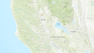 A USGS map shows the location of an earthquake in Mendocino County.