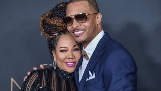 Tameka "Tiny" Cottle and T.I. attend the 51st NAACP Image Awards at the Pasadena Civic Auditorium in Pasadena, California.