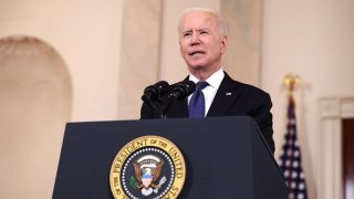 U.S. President Joe Biden delivers remarks on the conflict in the Middle East from the White House on May 20, 2021 in Washington, DC.