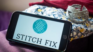 The Stitch Fix logo on a smartphone arranged in Hastings-on-Hudson, New York, U.S., on Saturday, June 5, 2021. Stitch Fix Inc. is scheduled to release earning on June 7.