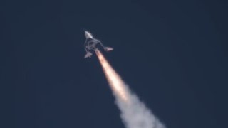 VSS Unity climbs during its third spaceflight on May 22, 2021.