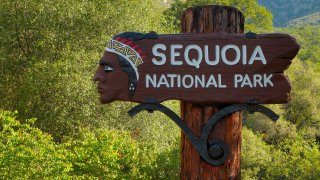 Sequoia National Park sign.