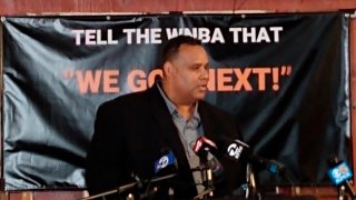 Ray Bobbitt, founder of the African American Sports and Entertainment Group, announces June 18, 2021, that work has begun to bring a WNBA franchise team to play at the Oakland Arena in Oakland, Calif.