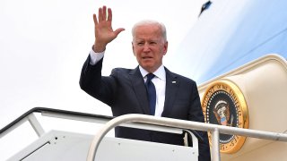 US President Joe Biden boards Air Force One
