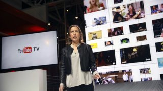 Susan Wojcicki, chief executive officer of YouTube Inc., introduces the company’s new television subscription service.