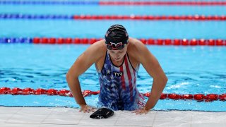 Katie Ledecky was in a class of her own in the Olympic debut of the women's 1500m freestyle