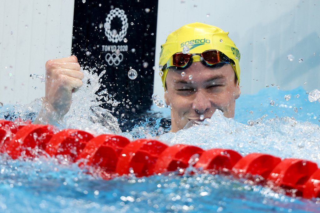 Zac Stubblety-Cook of Team Australia reacts after winning the gold medal