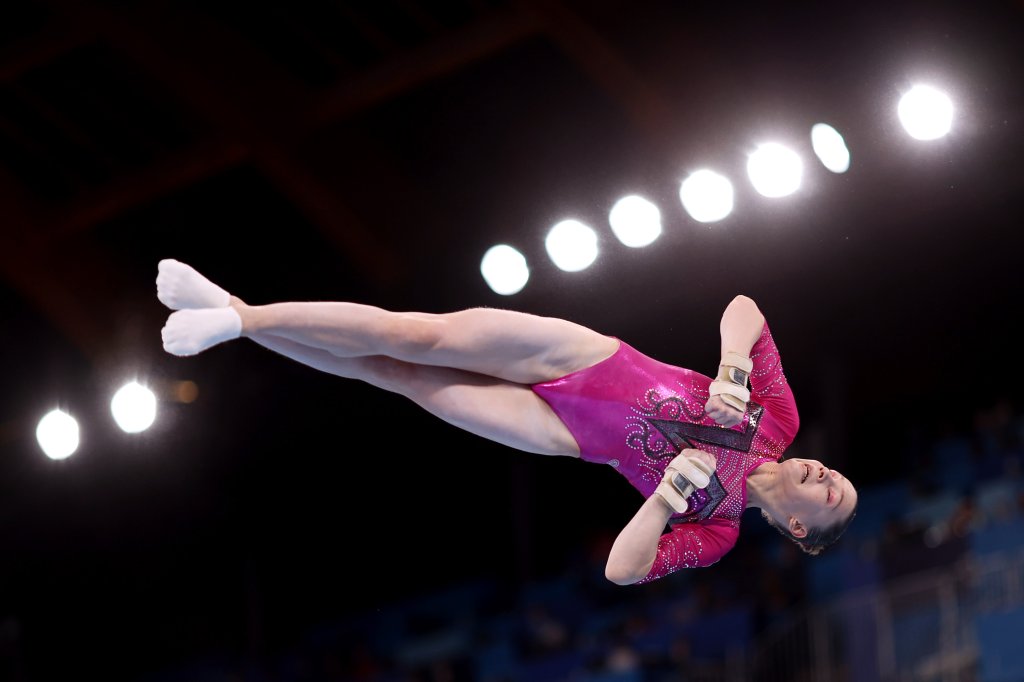 Vladislava Urazova of Team ROC competes on balance beam during the Women's All-Around Final on day six of the Tokyo 2020 Olympic Games at Ariake Gymnastics Centre on July 29, 2021 in Tokyo, Japan.
