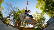 skateboarder in mid air