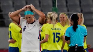 Julie Ertz of the U.S. women lost 3-0 to Sweden