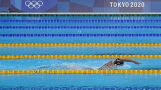 Katie Ledecky swims alone