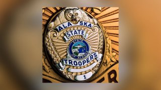 File photo of an Alaska State Troopers badge.