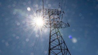 High voltage power lines in Pinole, California.