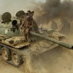 Defecting Taliban fighters maneuver a tank through the front line near the village of Amirabad, Nov. 24, 2001. Hundreds of Taliban defected to the northern alliance that day, paving the way for the fall of Kunduz.