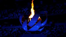The Olympic Flame is seen during the Closing Ceremony of the Tokyo 2020 Olympic Games at Olympic Stadium on Aug. 8, 2021 in Tokyo, Japan.