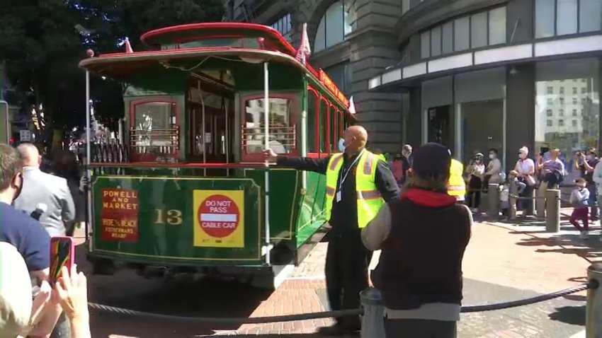 Cable cars back in service in San Francisco.