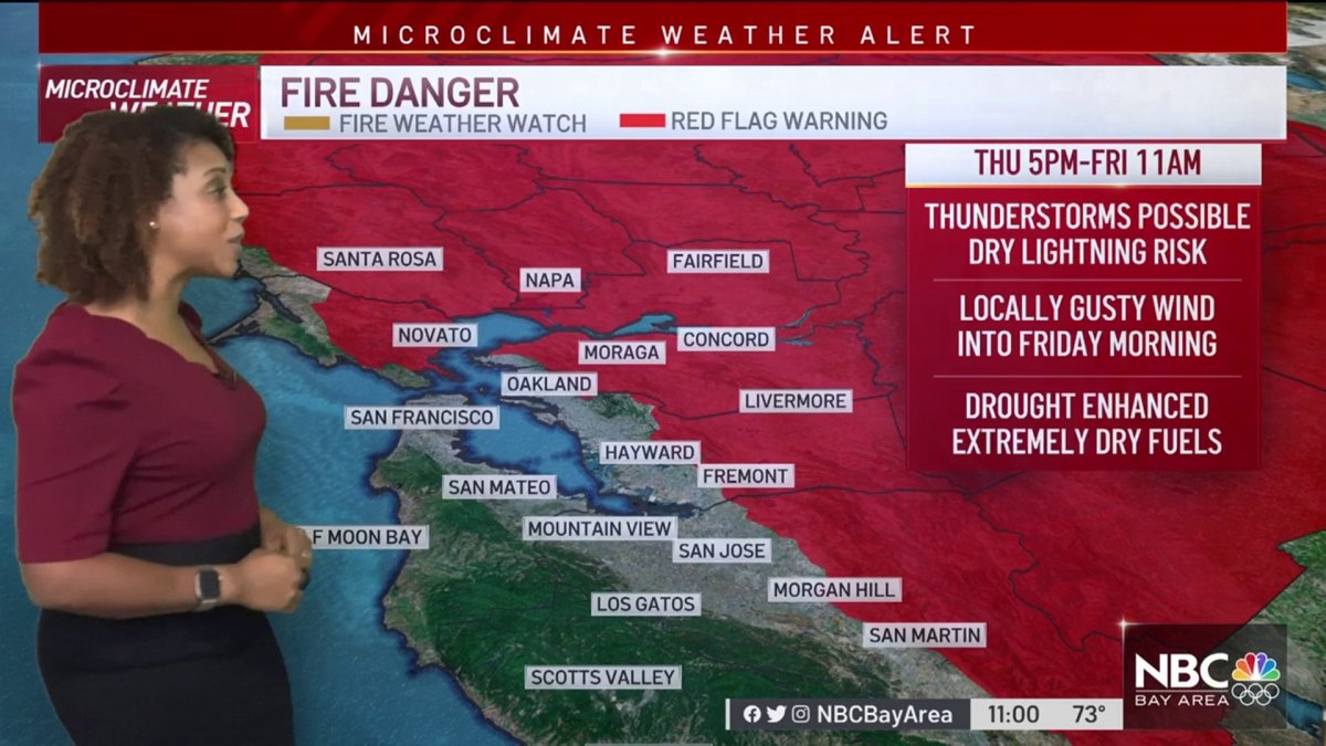 Red Flag Warning Issued for Parts of Bay Area Due to Possible Lightning ...