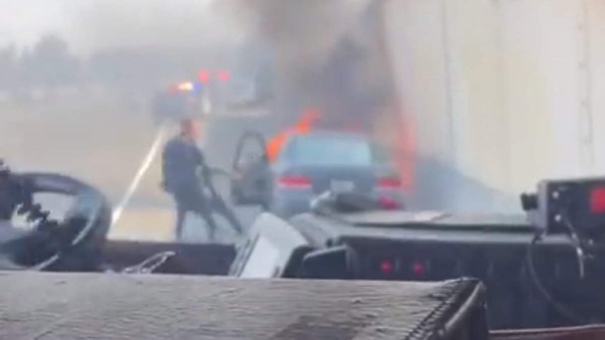 Video Shows Police Officer Save Driver From Burning Car – NBC Bay Area