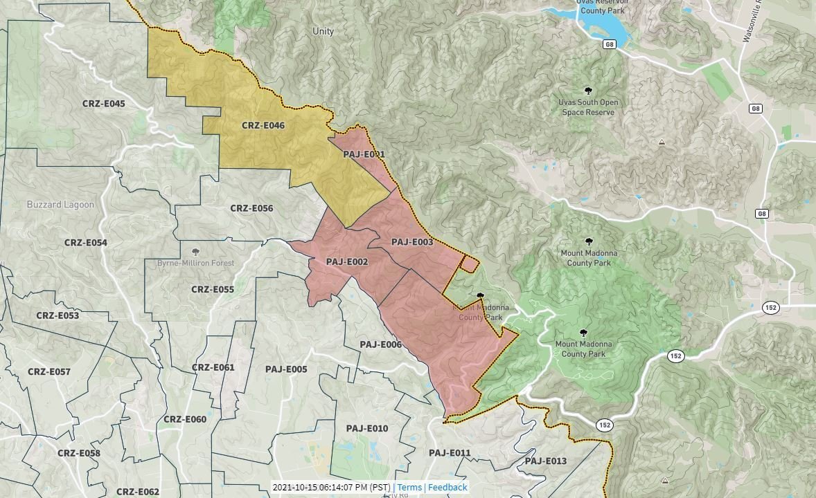Cruz Fire Map Estrada Fire 35% Contained, Evacuation Lifted in Parts of Santa Cruz ...