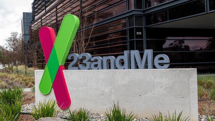 Signage at 23andMe headquarters in Sunnyvale, California, U.S., on Wednesday, Jan. 27, 2021.