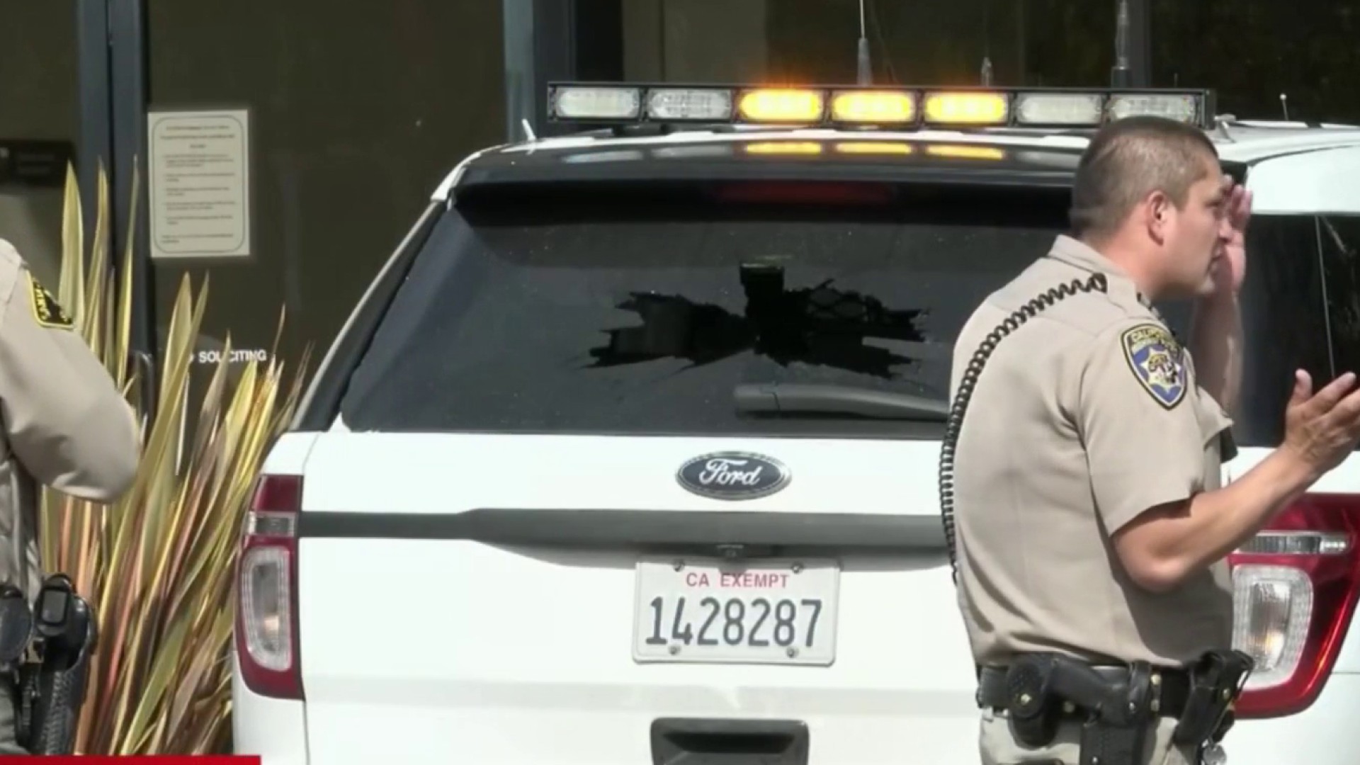 Patrol Vehicle Window Shattered as Officer Responded to Call on Hwy 17 CHP