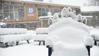 Snow piles up at Palisades Tahoe.