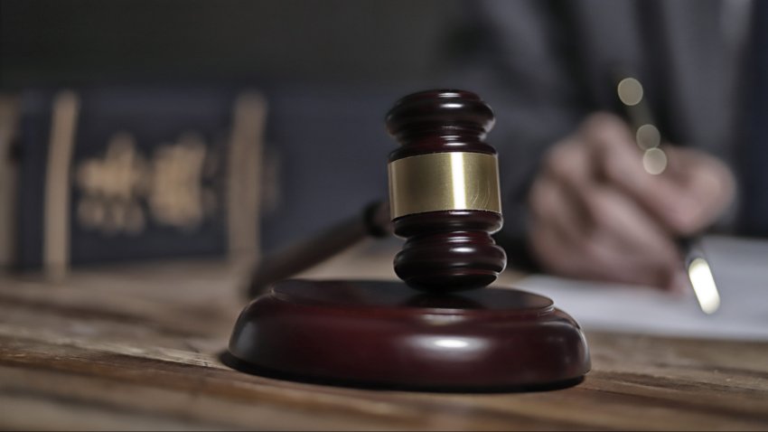 A gavel is shown on a desktop in this undated image.