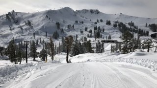 Fresh snow at Palisades Tahoe.