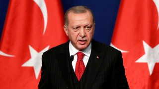 Turkish President Recep Tayyip Erdogan attends a news conference in Budapest, Hungary, November 7, 2019.